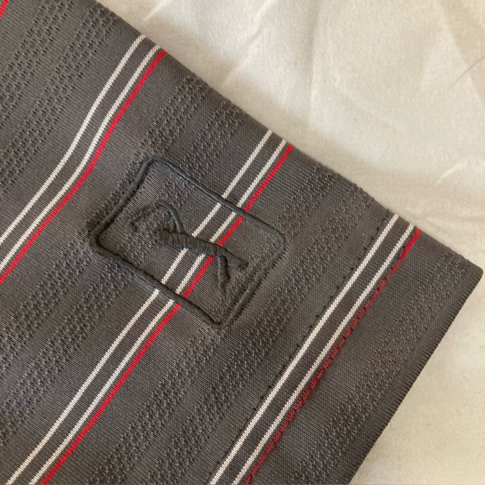 PGA Tour Men's Airflux Short Sleeve Golf Polo Shirt Gray Striped Size Small - Picture 7 of 10